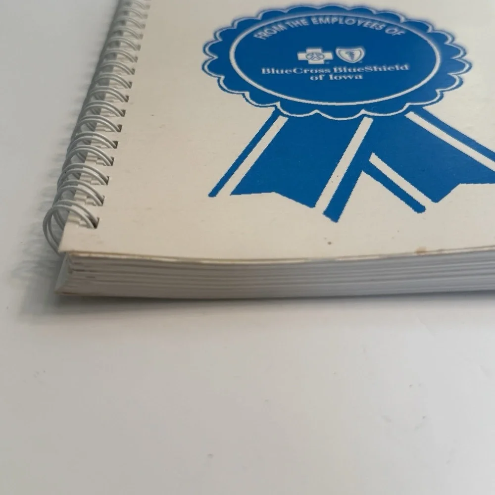 Blue Cross Blue Shield Iowa Lite Blue Ribbon Recipe Cookbook Spiral Bound 1993